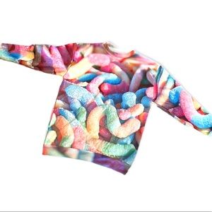 Sour candy worms  neon sweatshirt S